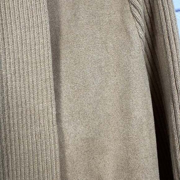 89th & Madison Long Sleeve Open-Front Duster Cardigan Sweater Tan Size PL - Picture 3 of 6